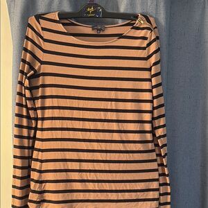 The Limited Tan Fitted Long Sleeve T-shirt size S